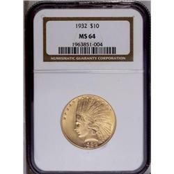 1932 $10 MS64 NGC. A glistening near-Ge