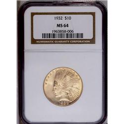 1932 $10 MS64 NGC. Blazing luster and e