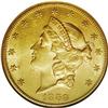 Image 1 : 1859-S $20 AU58 NGC. A mostly lustrous 