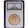 Image 1 : 1877-S $20 MS61 NGC. A radiant lemon-go