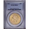 Image 1 : "1904 $20 MS64 PCGS. A satiny near-Gem, "