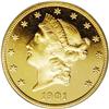Image 1 : 1901 $20 PR63 Cameo PCGS. Only 96 proof