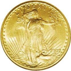 1907 $20 Arabic Numerals MS66 NGC. The 