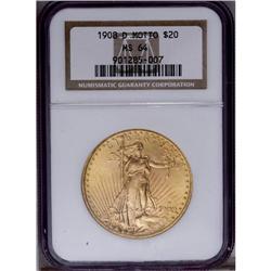 1908-D $20 Motto MS64 NGC. An exception