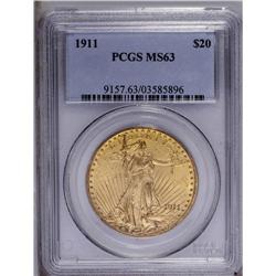 1911 $20 MS63 PCGS. The finely granular