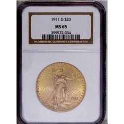 1911-D $20 MS65 NGC. Well struck with c