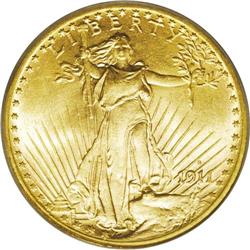 1911-S $20 MS65 PCGS. While a Central A