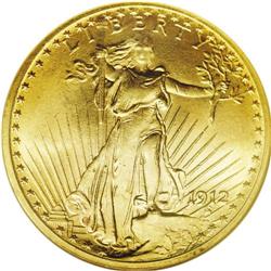 1912 $20 MS64 NGC. A highly lustrous an