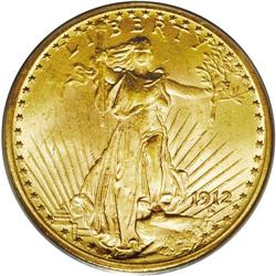 1912 $20 MS64 PCGS. Bright and satiny w