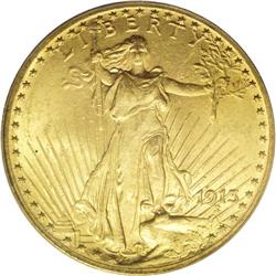 1913 $20 MS63 PCGS. This 1913 double ea