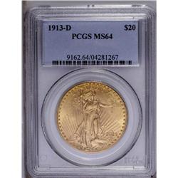 1913-D $20 MS64 PCGS. 1913-D[$20] MS64 