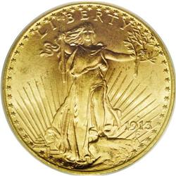 1913-D $20 MS65 PCGS. An uncommon issue