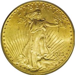 1913-S $20 MS64 PCGS. The 1913-S is alw