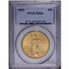 Image 1 : 1922 $20 MS64 PCGS. This satiny olive-g