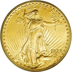 1922 $20 MS65 PCGS. The 1922 double eag