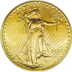 1922 $20 MS65 PCGS. Although this is no