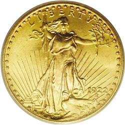 1922 $20 MS65 PCGS. Although the 1922 i