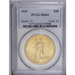 1923 $20 MS64 PCGS. The 1923 becomes so