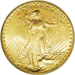 1923-D $20 MS66 PCGS. Outrageous luster