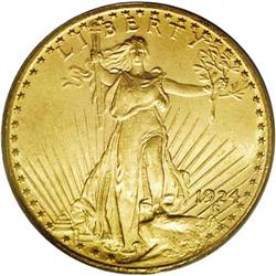 1924 $20 MS66 PCGS. This Premium Gem di