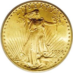 1924 $20 MS66 PCGS. Boldly struck and e