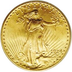 1924 $20 MS66 PCGS. Faint rose-colored 
