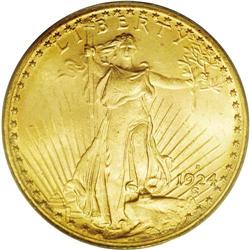 1924-S $20 MS64 PCGS. The 1924-S was co