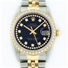 Image 1 : Rolex Mens 2 Tone 14K Black String VS Diamond Datejust Wristwatch