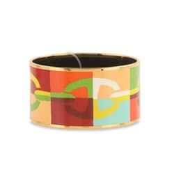 Hermes Multicolor Chaine Ancre Enamel Wide Bangle Bracelet