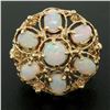 Image 7 : 14k Yellow Gold 2.25 ctw Large Beaded Round & Oval Opal Open Work Cocktail Ring