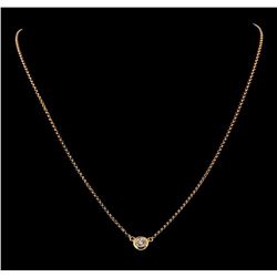 0.39 ctw Diamond Necklace - 18KT Rose Gold