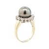 Image 4 : 0.92 ctw Diamond and Pearl Ring - 18KT Yellow Gold