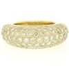 Image 1 : 18k Yellow Gold 4.46 ctw F VS Pave Set Round Brilliant Cut Diamond Dome Band Rin