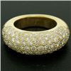 Image 2 : 18k Yellow Gold 4.46 ctw F VS Pave Set Round Brilliant Cut Diamond Dome Band Rin