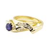 Image 3 : 0.94 ctw Blue Sapphire and Diamond Ring Set - 14KT Yellow Gold