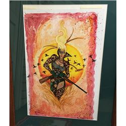 ORIGINAL WATER-COLOR PAINTING "WATERFOWL SHOWGIRL"