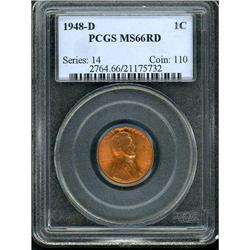 1948-D Lincoln 1C PCGS MS66 R
