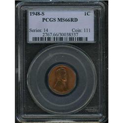1948-S Lincoln 1C PCGS MS66 R