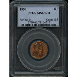 1950 Lincoln 1C PCGS MS66 R
