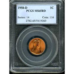 1950-D Lincoln 1C PCGS MS65 R