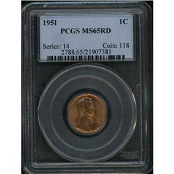 1951 Lincoln 1C PCGS MS65 R
