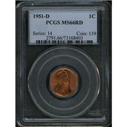 1951-D Lincoln 1C PCGS MS66 R