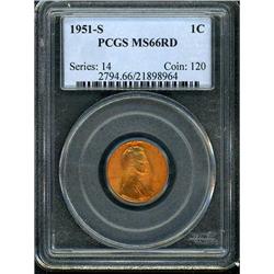 1951-S Lincoln 1C PCGS MS66 R