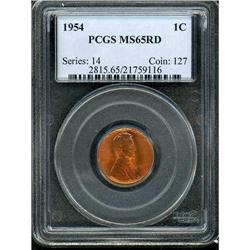1954 Lincoln 1C PCGS MS65 R