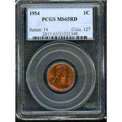 1954 Lincoln 1C PCGS MS65 R