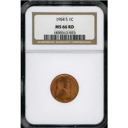 1954-S Lincoln 1C NGC MS66 R