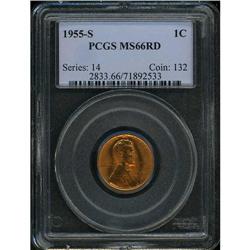 1955-S Lincoln 1C PCGS MS66 R