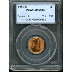 1955-S Lincoln 1C PCGS MS66 R