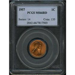 1957 Lincoln 1C PCGS MS66 R
