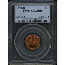 1993-D Lincoln 1C PCGS MS67 R